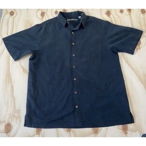 Caribbean men's  XL black casual /beach  button down shirt Vacation Ready